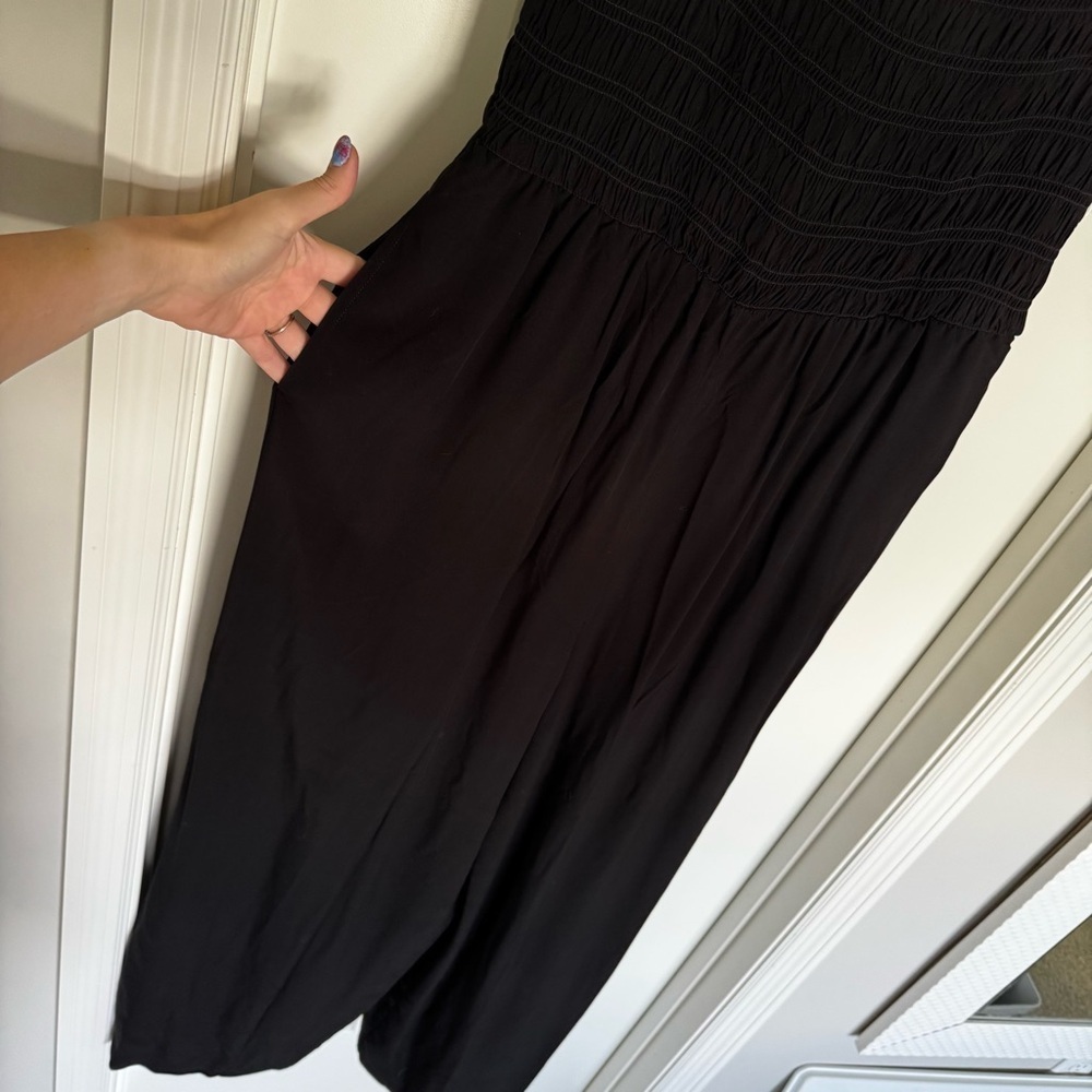 GAP smocked top flowy romper in black size Large Tall - Picture 6 of 10